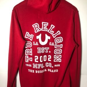True Religion Red Pullover Hoodie Size M